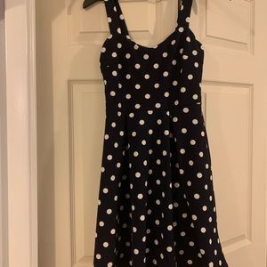 Navy polka dot summer dress